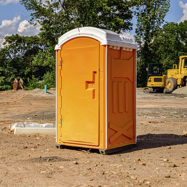 how often are the porta potties cleaned and serviced during a rental period in Maxwell